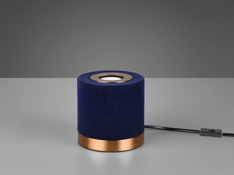 Reality Leuchten Tischleuchte JUDY Samt Blau/Messing Retro Style - Ø 11cm, Höhe 11cm 3 Reality Leuchten Tischleuchte JUDY Samt Blau/Messing Retro Style - Ø 11cm, Höhe 11cm – Bild 3