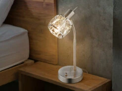 Globo Tischleuchte KRIS Mit Glaskristallen Und Flexarm Silber Matt, Höhe 28cm 12 Globo Tischleuchte KRIS Mit Glaskristallen Und Flexarm Silber Matt, Höhe 28cm -Licht Welt Geschaft tischleuchte kris mit glaskristallen und flexarm s 4