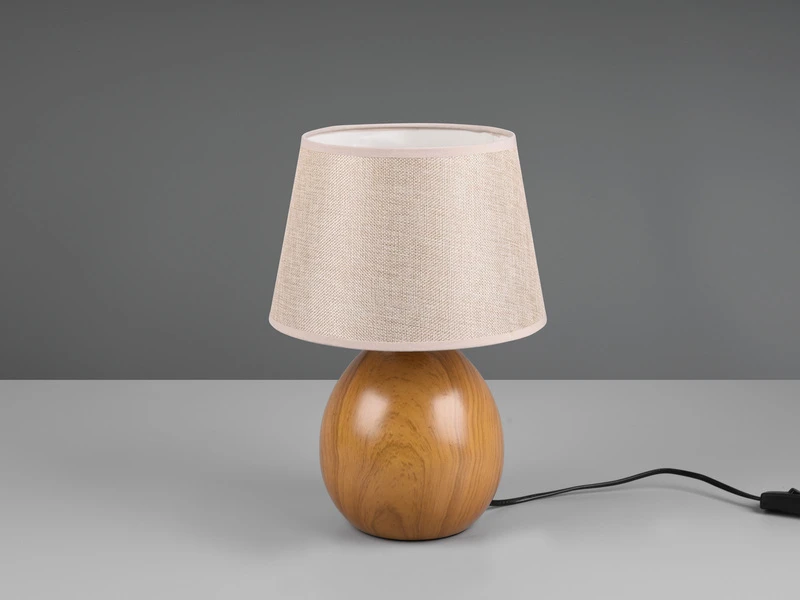 Reality Leuchten Tischleuchte LUXOR Keramik Holzoptik Mit Stoffschirm Beige, Höhe 35cm 5 Reality Leuchten Tischleuchte LUXOR Keramik Holzoptik Mit Stoffschirm Beige, Höhe 35cm – Bild 5