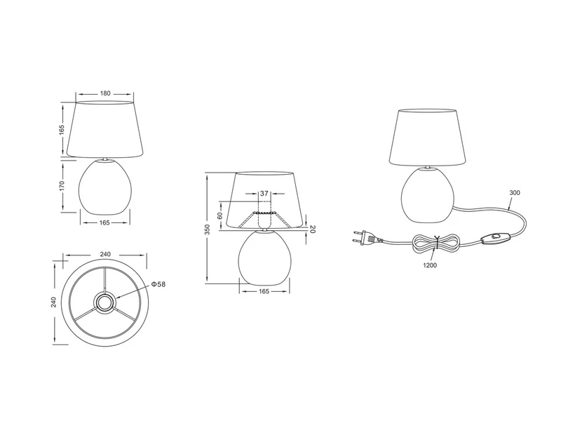 Reality Leuchten Tischleuchte LUXOR Keramik Holzoptik Mit Stoffschirm Beige, Höhe 35cm 7 Reality Leuchten Tischleuchte LUXOR Keramik Holzoptik Mit Stoffschirm Beige, Höhe 35cm – Bild 7