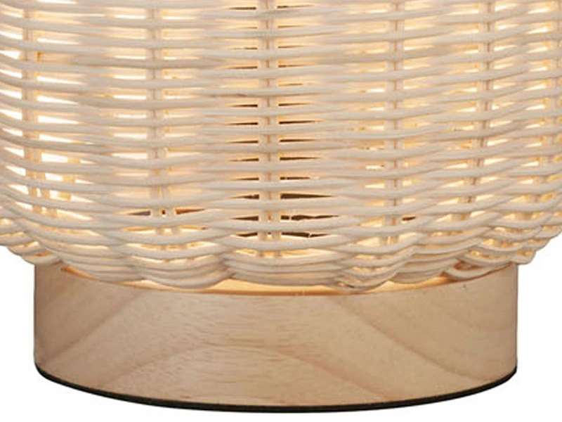 Fischer & Honsel Tischleuchte NATURE, Laterne Aus Holz & Korbgeflecht, 28,5cm Klein 5 Fischer & Honsel Tischleuchte NATURE, Laterne Aus Holz & Korbgeflecht, 28,5cm Klein – Bild 5