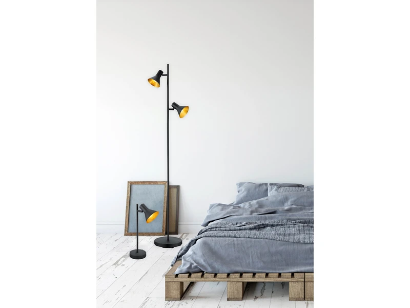 Reality Leuchten Tischleuchte NINA Aus Metall In Schwarz + Goldfarbig Spot Dreh+schwenkbar, 39cm 3 Reality Leuchten Tischleuchte NINA Aus Metall In Schwarz + Goldfarbig Spot Dreh+schwenkbar, 39cm – Bild 3