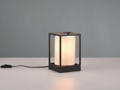Trio Leuchten Tischleuchte ROSS Rahmen Metall Mit Stoffschirm Beige, Höhe 22cm -Licht Welt Geschaft tischleuchte ross rahmen metall mit stoffschirm be 2