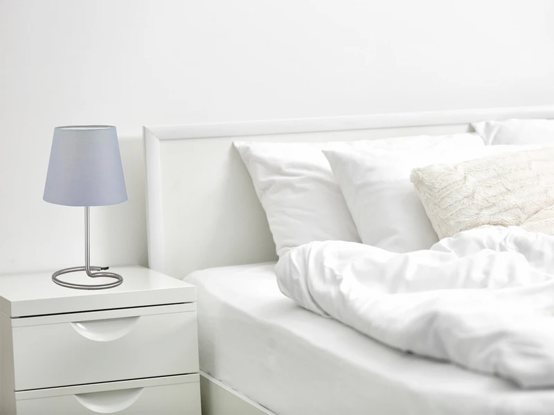 Reality Leuchten Tischleuchten 2er SET TWIN Silber Matt Stoffschirm Grau Ø18cm Höhe 33cm 5 Reality Leuchten Tischleuchten 2er SET TWIN Silber Matt Stoffschirm Grau Ø18cm Höhe 33cm – Bild 5