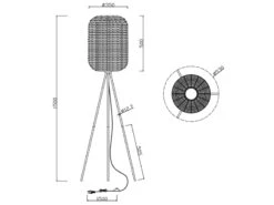Trio Leuchten Tripod Stehlampe RUNA Korbleuchte Mit Sisal Geflecht Lampenschirm 35cm -Licht Welt Geschaft tripod stehlampe runa korbleuchte mit sisal geflec 7
