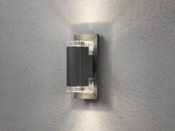 Konstsmide UP & DOWN Außenwandleuchte POTENZA, Alu Anthrazit, IP54, Mit 2x 5W LED