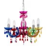 Globo Verspielter Kronleuchter CUIMBRA II Bunt, 5-flammiger Lüster Ø 44cm