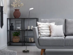 Fischer & Honsel Verstellbare LED Stehlampe Leselampe DENT Schwarz Mit Dimmer - Höhe 135cm