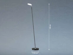 Fischer & Honsel Verstellbare LED Stehlampe Leselampe DENT Schwarz Mit Dimmer - Höhe 135cm -Licht Welt Geschaft verstellbare led stehlampe leselampe dent schwarz 1 4