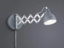 MeineWunschleuchte Verstellbare LED Wandleuchte Mit Scherengelenk Aus Metall In Betonfarben