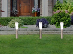 Globo Vielseitig Verwendbare LED Solarleuchte Mit Erdspieß, Edelstahl -Licht Welt Geschaft vielseitig verwendbare led solarleuchte mit erdspi 3