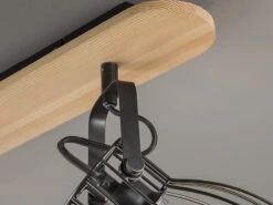 MeineWunschleuchte Vintage Deckenstrahler 3-flammig Mit Dimmbarer LED, Gitterlampe Schwarz / Holz 5 MeineWunschleuchte Vintage Deckenstrahler 3-flammig Mit Dimmbarer LED, Gitterlampe Schwarz / Holz -Licht Welt Geschaft vintage deckenstrahler 3 flammig mit dimmbarer led 2