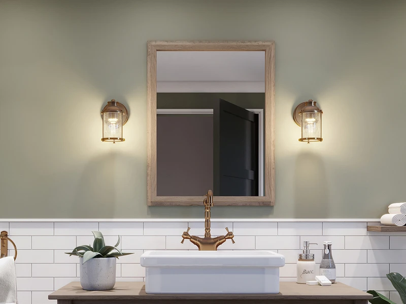 KICHLER Wandlaterne ASHLAND BAY In Messing Für Badezimmer & Wohnraum, Höhe 21cm 5 KICHLER Wandlaterne ASHLAND BAY In Messing Für Badezimmer & Wohnraum, Höhe 21cm – Bild 5