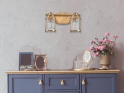 KICHLER Wandleuchte ASHLAND BAY In Messing Für Badezimmer & Wohnraum, Breite 36cm