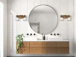 KICHLER Wandleuchte ASHLAND BAY In Messing Für Badezimmer & Wohnraum, Breite 36cm -Licht Welt Geschaft wandleuchte ashland bay in messing fuer badezimmer 15