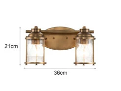 KICHLER Wandleuchte ASHLAND BAY In Messing Für Badezimmer & Wohnraum, Breite 36cm -Licht Welt Geschaft wandleuchte ashland bay in messing fuer badezimmer 20