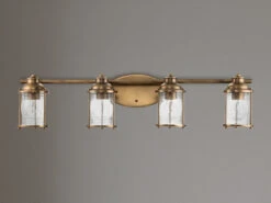 KICHLER Wandleuchte ASHLAND BAY In Messing Für Badezimmer & Wohnraum, Breite 86cm -Licht Welt Geschaft wandleuchte ashland bay in messing fuer badezimmer 24