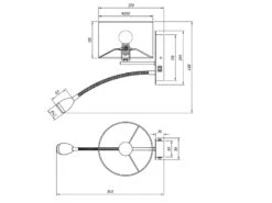 Trio Leuchten Wandleuchte HOTEL Mit LED Leselampe & Stecker, Stoffschirm Schwarz Ø20cm -Licht Welt Geschaft wandleuchte hotel mit led leselampe stecker stoffs 14