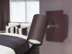 Trio Leuchten Wandleuchte MARLEY Aus Rostfarbigem Metall Mit Schwenkbarem Spot, GU10-Sockel