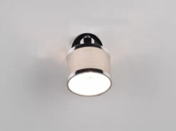 Trio Leuchten Wandstrahler AROSA Silber Chrom Mit Stoffschirm Grau -Licht Welt Geschaft wandstrahler arosa silber chrom mit stoffschirm gr 2