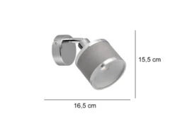 Trio Leuchten Wandstrahler AROSA Silber Chrom Mit Stoffschirm Grau -Licht Welt Geschaft wandstrahler arosa silber chrom mit stoffschirm gr 3