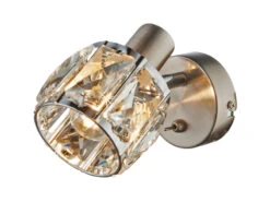 Globo Wandstrahler KRIS Mit Schalter Und Glaskristallen Silber Matt, Höhe 12,5cm -Licht Welt Geschaft wandstrahler kris mit schalter und glaskristallen 1 8