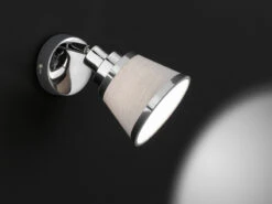 Wofi Wandstrahler ZOON Silber Chrom Mit Stoffschirm Spot Schwenkbar