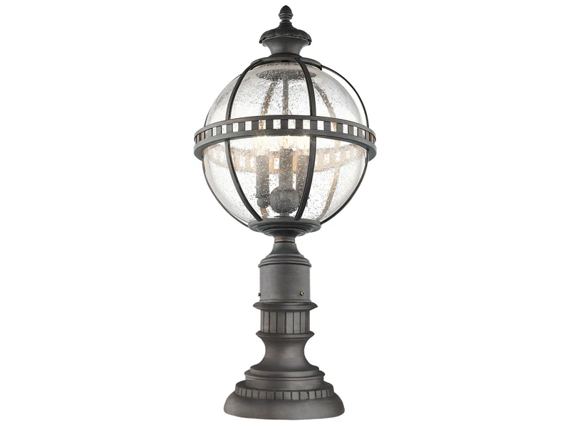 KICHLER Wegeleuchte HALLERON Im Jugendstil Mit Glaskugel, Anthrazit Höhe 70cm 2 KICHLER Wegeleuchte HALLERON Im Jugendstil Mit Glaskugel, Anthrazit Höhe 70cm – Bild 2