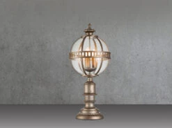 KICHLER Wegeleuchte HALLERON Im Jugendstil Mit Glaskugel, Bronze Höhe 70cm -Licht Welt Geschaft wegeleuchte halleron im jugendstil mit glaskugel b 2