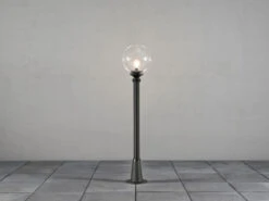 Konstsmide Wegeleuchte ORION Aluminium Schwarz Mit Glaskugel, Höhe 118cm