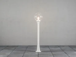 Konstsmide Wegeleuchte ORION Aluminium Weiß Mit Glaskugel, Höhe 118cm