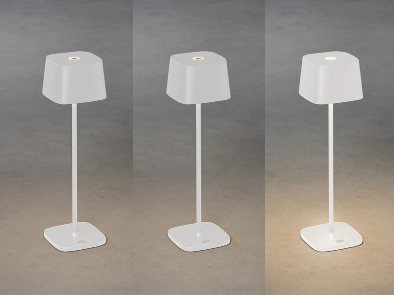 Konstsmide Wiederaufladbare LED Outdoor Akku Tischleuchte CAPRI Dimmbar In Weiß, Höhe 36cm 6 Konstsmide Wiederaufladbare LED Outdoor Akku Tischleuchte CAPRI Dimmbar In Weiß, Höhe 36cm – Bild 6