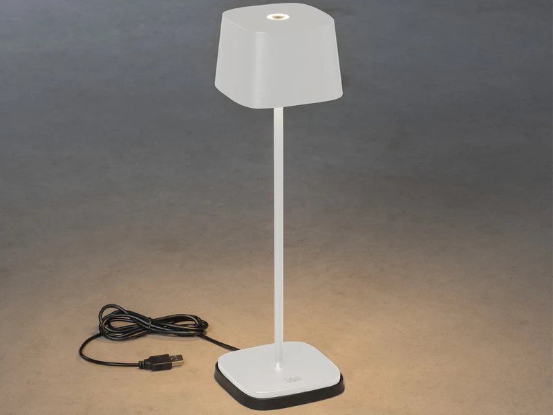 Konstsmide Wiederaufladbare LED Outdoor Akku Tischleuchte CAPRI Dimmbar In Weiß, Höhe 36cm 7 Konstsmide Wiederaufladbare LED Outdoor Akku Tischleuchte CAPRI Dimmbar In Weiß, Höhe 36cm – Bild 7