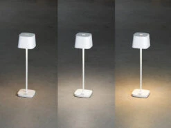 Konstsmide Wiederaufladbare LED Outdoor Tischleuchte CAPRI Dimmbar In Weiß, Höhe 25cm -Licht Welt Geschaft wiederaufladbare led outdoor tischleuchte capri di 14