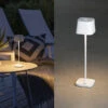 Konstsmide Wiederaufladbare LED Outdoor Tischleuchte CAPRI Dimmbar In Weiß, Höhe 25cm