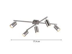 Trio Leuchten Zeitloser Deckenstrahler MARLEY Aus Nickel Metall Mit 5 GU10 Schwenkbaren Spots -Licht Welt Geschaft zeitloser deckenstrahler marley aus nickel metall 1 2