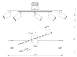 Trio Leuchten Zeitloser Deckenstrahler MARLEY Aus Nickel Metall Mit 5 GU10 Schwenkbaren Spots -Licht Welt Geschaft zeitloser deckenstrahler marley aus nickel metall 1 3