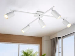 Trio Leuchten Zeitloser Deckenstrahler MARLEY Aus Weißem Metall Mit 5 GU10 Schwenkbaren Spots