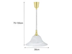 Trio Leuchten Zugpendelleuchte VIOLA Glas Weiß, Höhenverstellbar, Ø 39cm, Messing -Licht Welt Geschaft zugpendelleuchte viola glas weiss hoehenverstellba 2