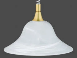 Trio Leuchten Zugpendelleuchte VIOLA Glas Weiß, Höhenverstellbar, Ø 39cm, Messing -Licht Welt Geschaft zugpendelleuchte viola glas weiss hoehenverstellba 3