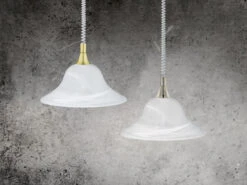 Trio Leuchten Zugpendelleuchte VIOLA Glas Weiß, Höhenverstellbar, Ø 39cm, Messing -Licht Welt Geschaft zugpendelleuchte viola glas weiss hoehenverstellba 5